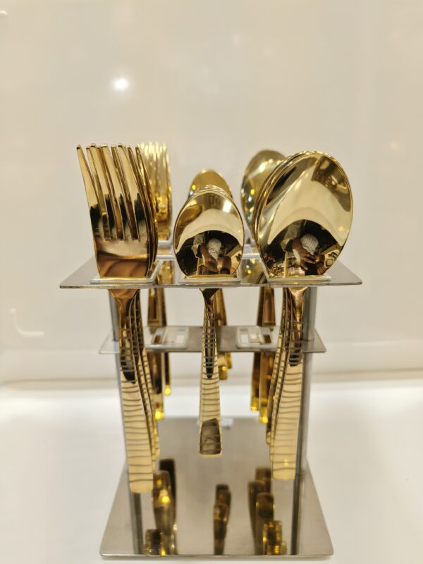 Luxury Gold Cutlery Set with Stand