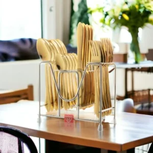 Montavo By FnS Palma 24 pcs Gold Cutlery Set With Stand