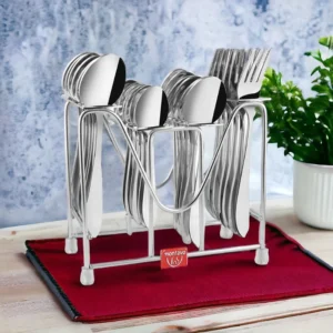 Montavo by FnS Orchid Stainless Steel 24 Pcs Cutlery Set with Hanging Stand