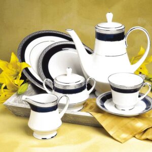 Crestwood Cobalt Platinum 17 Pcs Tea Set