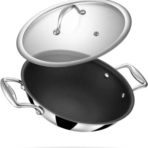 STAHL SCHILD KADHAI WITH GLASS LID 24 CM