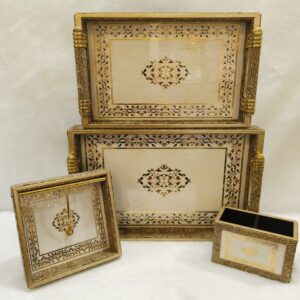 Leatherette Tableware & Organizer Set of 4